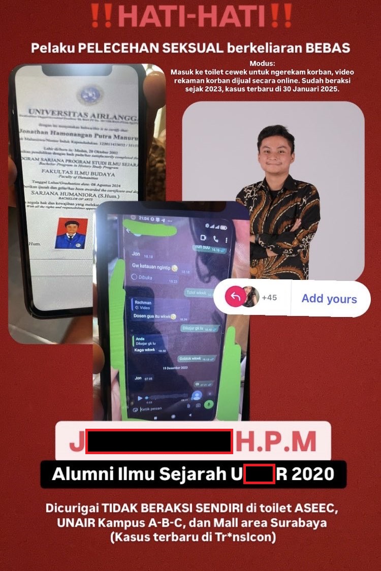 Viral alumni kampus ini diduga lakukan pelecehan seksual dengan rekam video perempuan di toilet dan menjualnya.
