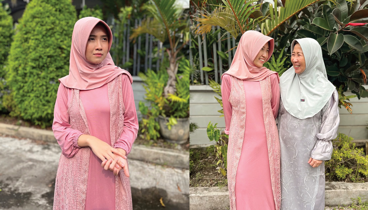 Selebgram Evelyn Hutani berburu takjil dengan memakai baju gamis.