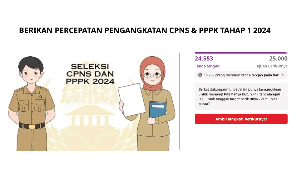 Petisi tolak penundaan pengangkatan CPNS-PPPK 2024.