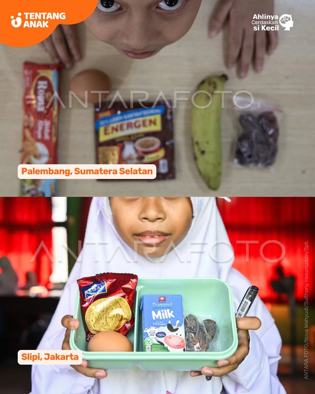 Unggahan Instagram Tentang Anak soal menu Makan Bergizi Gratis atau MBG yang penuh dengan makanan UPF.