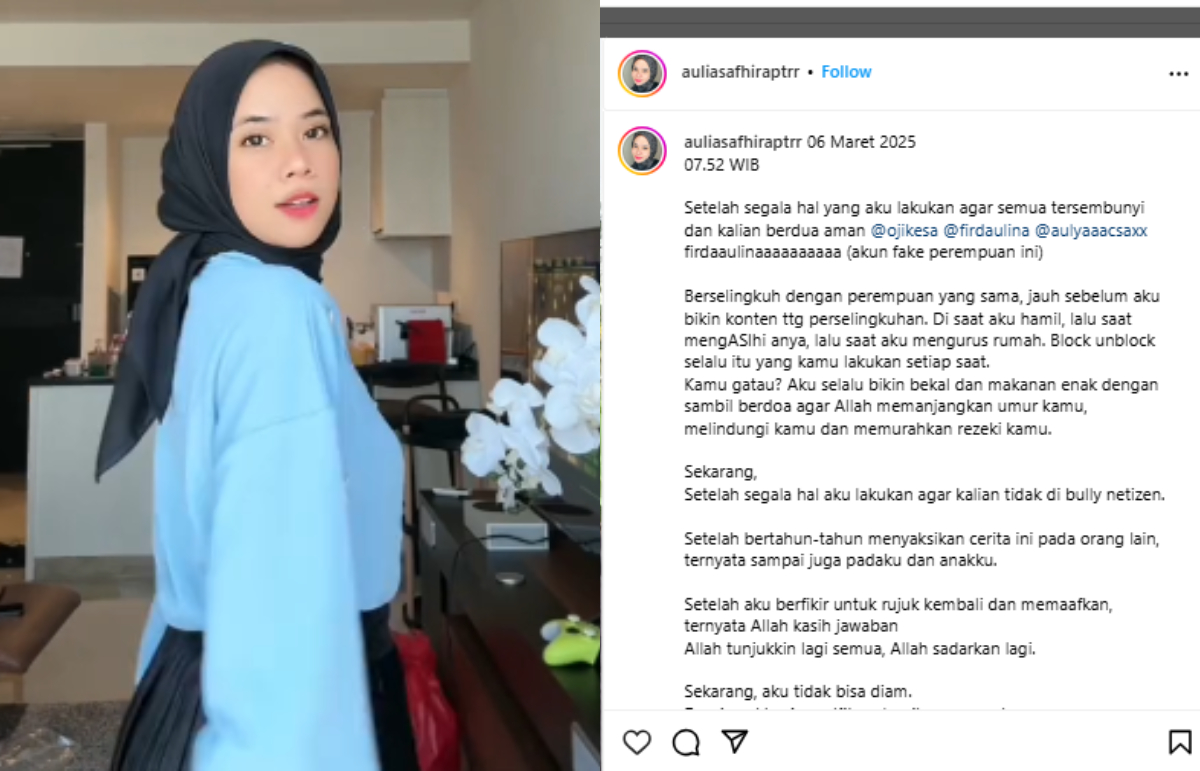 Viral Aulia Safhira Putri alias Aqueenaa Bagikan Kisah Perselingkuhan Suaminya dengan Teman Kantor.