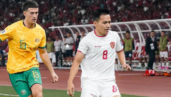 Witan Sulaiman saat melawan Australia di leg pertama.