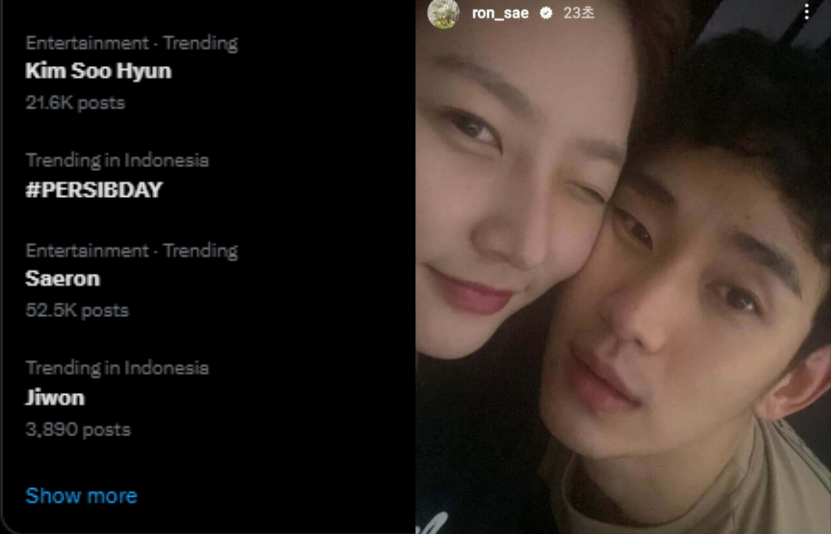 Kim Saeron dan Kim Soo Hyun viral di X.