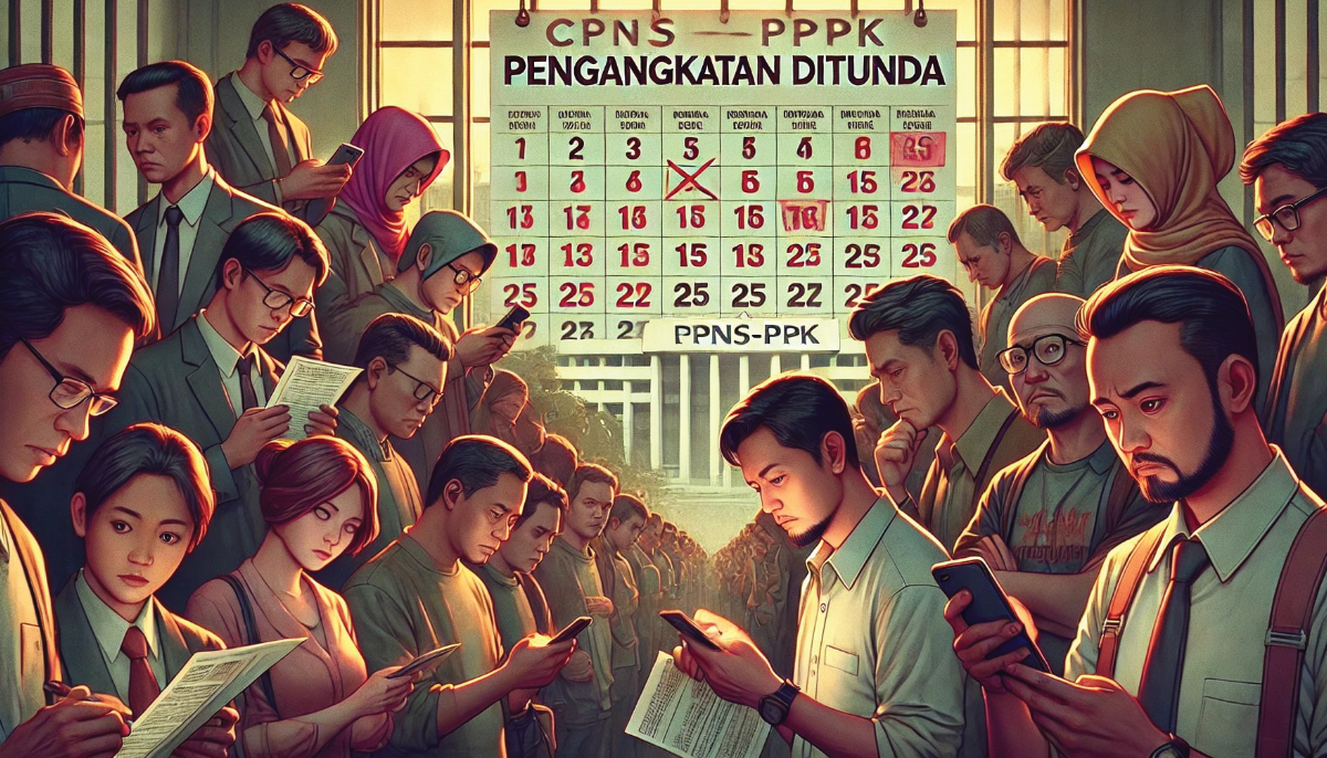 Ilustrasi ditundanya pengangkatan CPNS-PPPK 2024 membuat munculnya pengangguran semu di Indonesia.