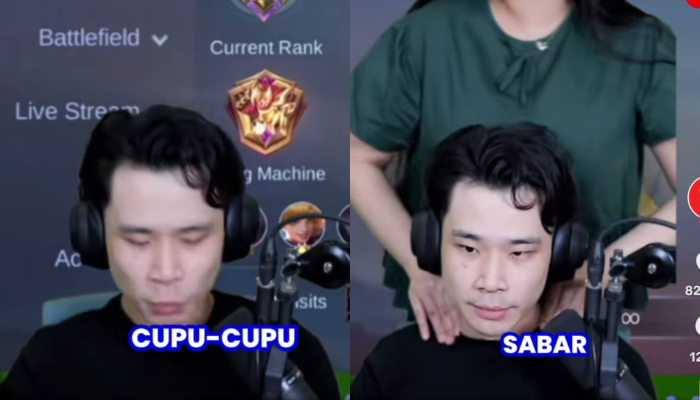 Tangkapan layar Jess No Limit yang diduga marah saat live streaming Mobile Legends