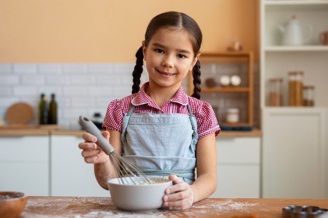 Ilustrasi mengajarkan anak memasak di libur lebaran 2025.