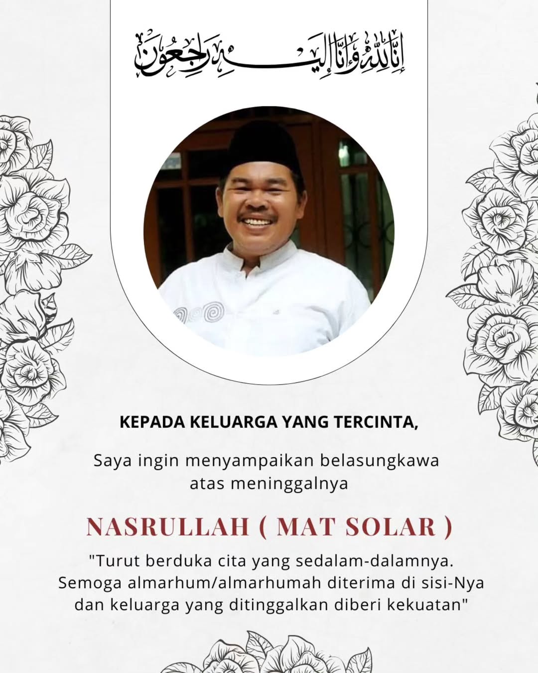 Rieke Diah Pitaloka bagikan kabar meninggalnya Mat Solar Bajaj Bajuri.