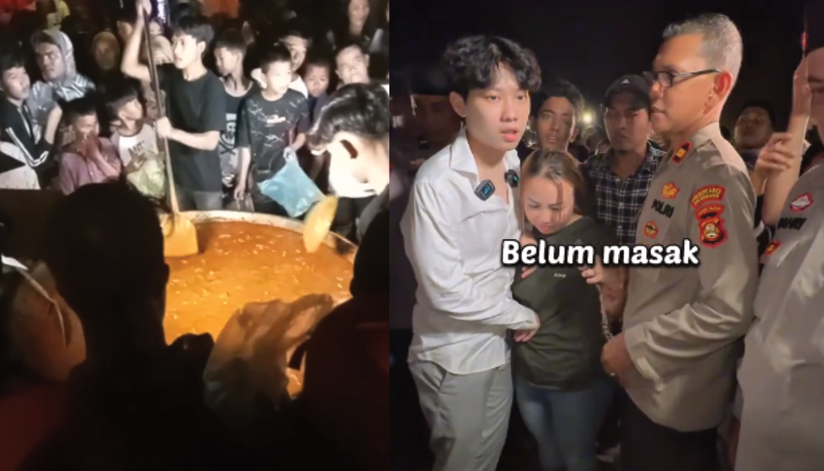 Video detik-detik rendang Wilie Salim ludes diambil warga Palembang.