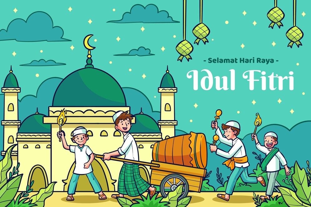 Ucapan selamat Hari Raya Idul Fitri menggunakan pantun ubur-ubur ikan lele.