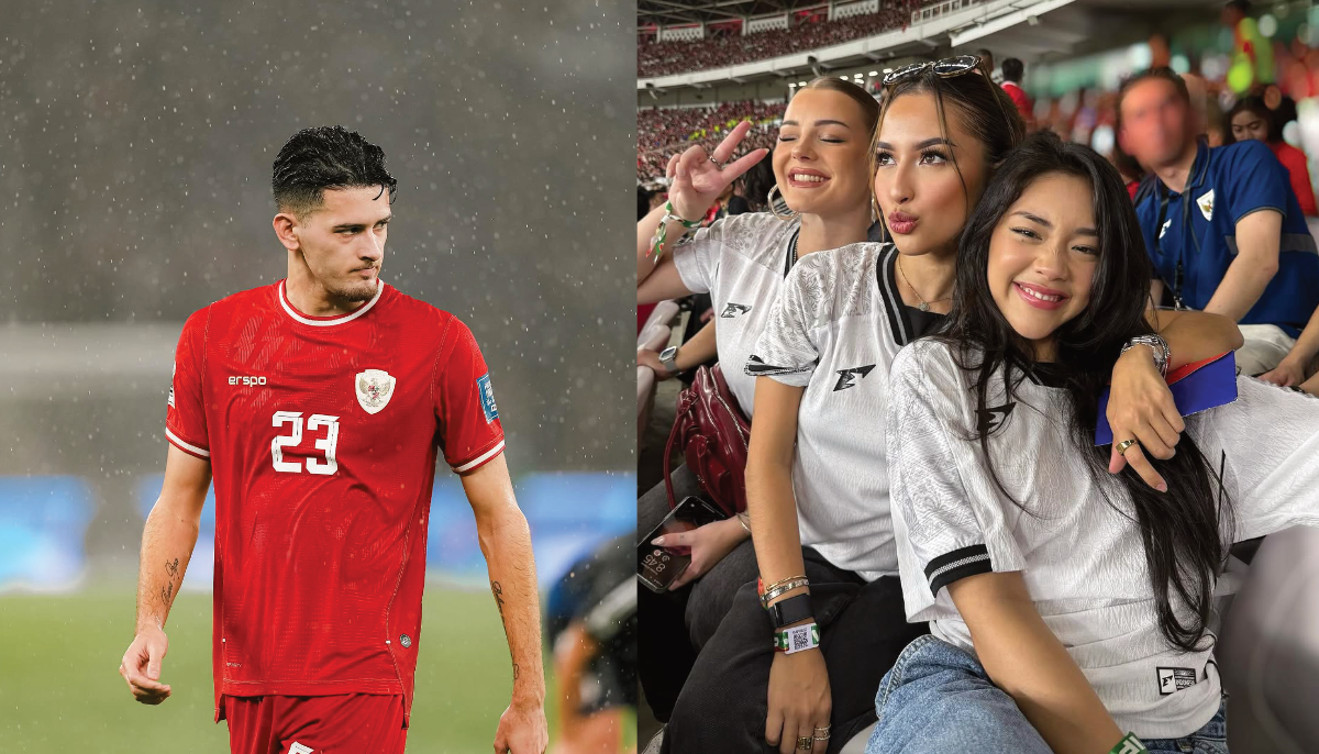 Pertandingan Timnas Indonesia Vs Bahrain, Jennifer Coppen menyaksikan Justin Hubner bermain di GBK pada 25/3/25.
