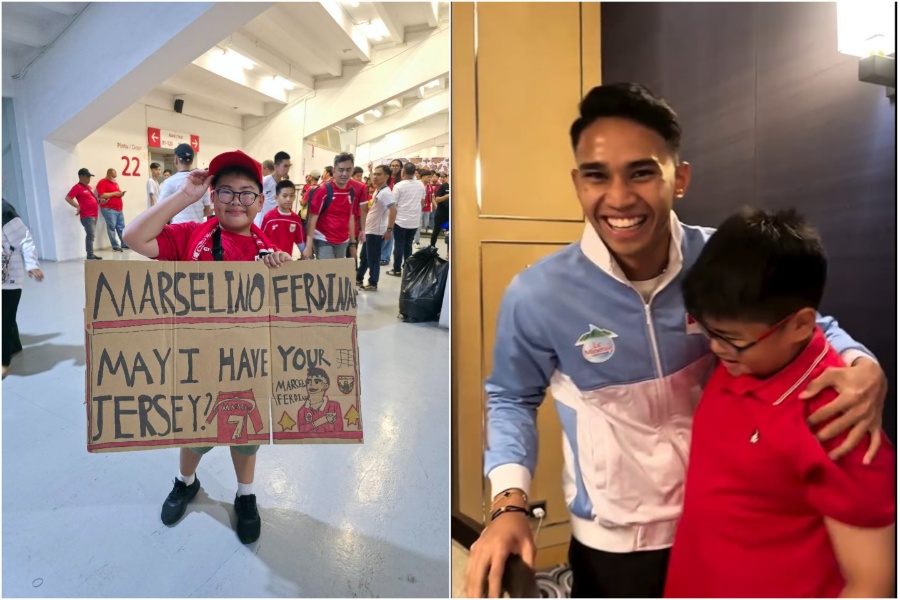Kenneth, bocah viral yang gagal dapat jersey pemain Timnas Indonesia, Marselino Ferdinan akhirnya bisa bertemu dengan sang idola
