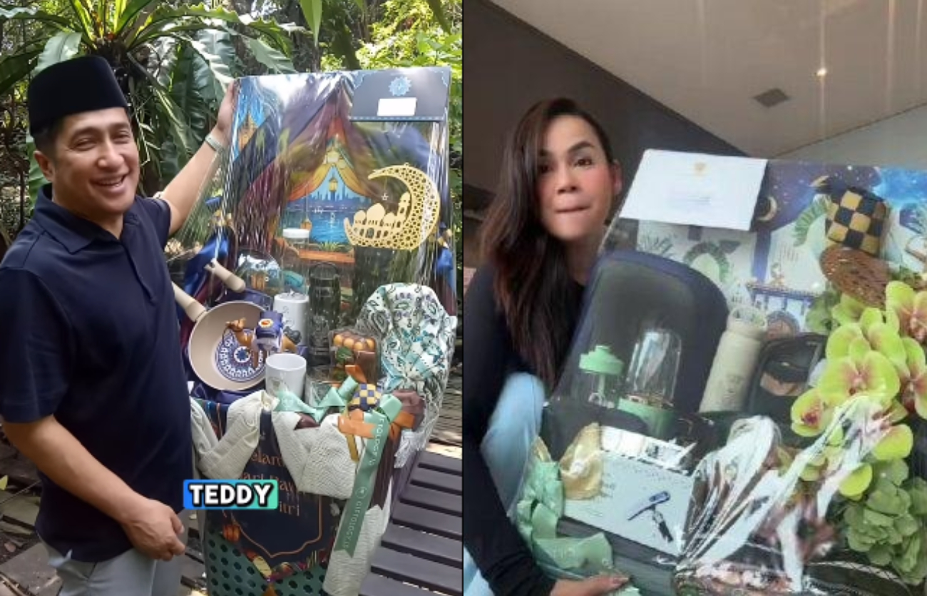 Irfan Hakim dan Melaney Ricardo bongkar hampers dari Prabowo Subianto dan Teddy Indra Wijaya.
