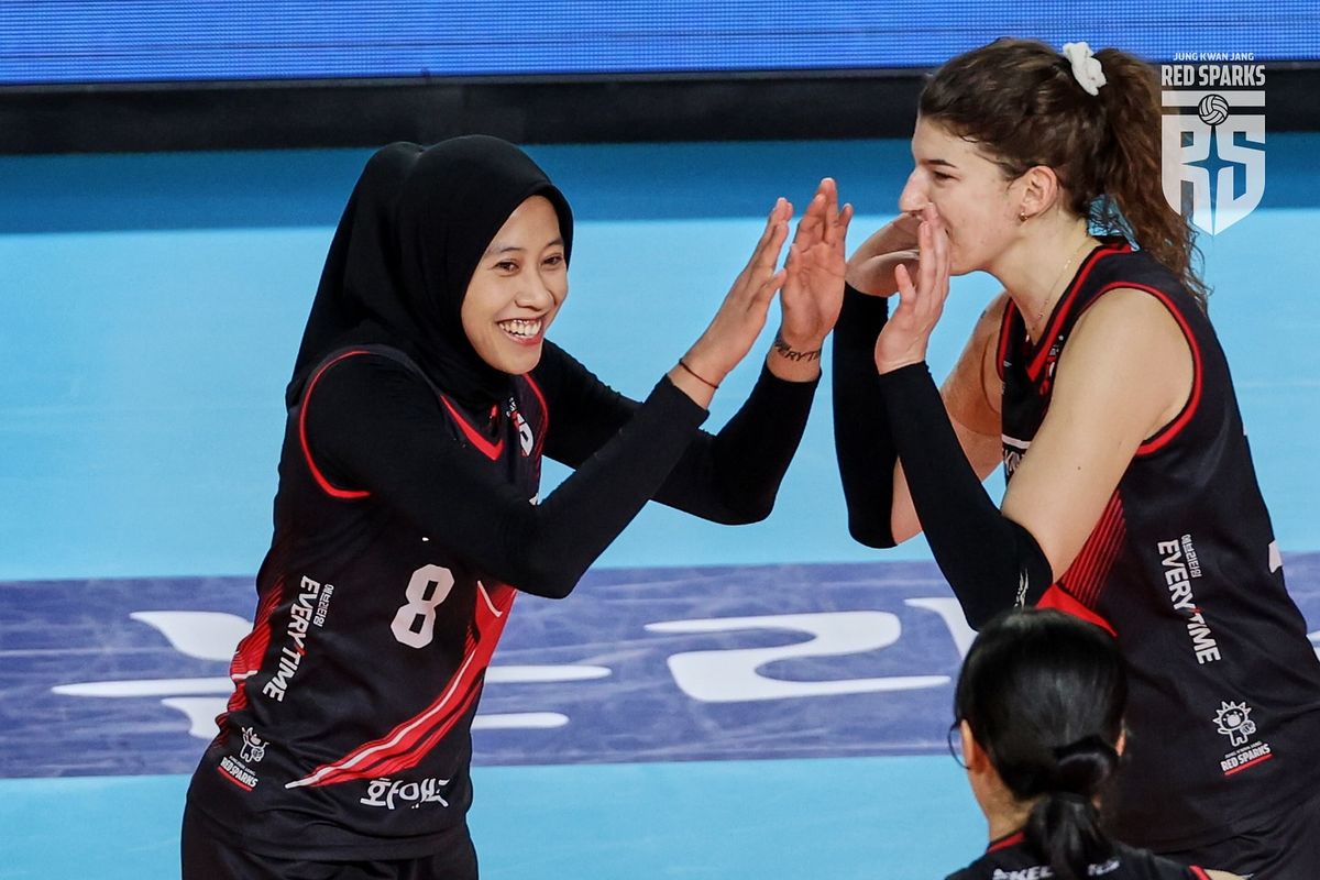 Akhiri penantian 13 tahun, Megawati Hangestri Pertiwi dan Daejeon JungKwanJang Red Sparks berambisi untuk jadi kampiun Liga Voli Korea