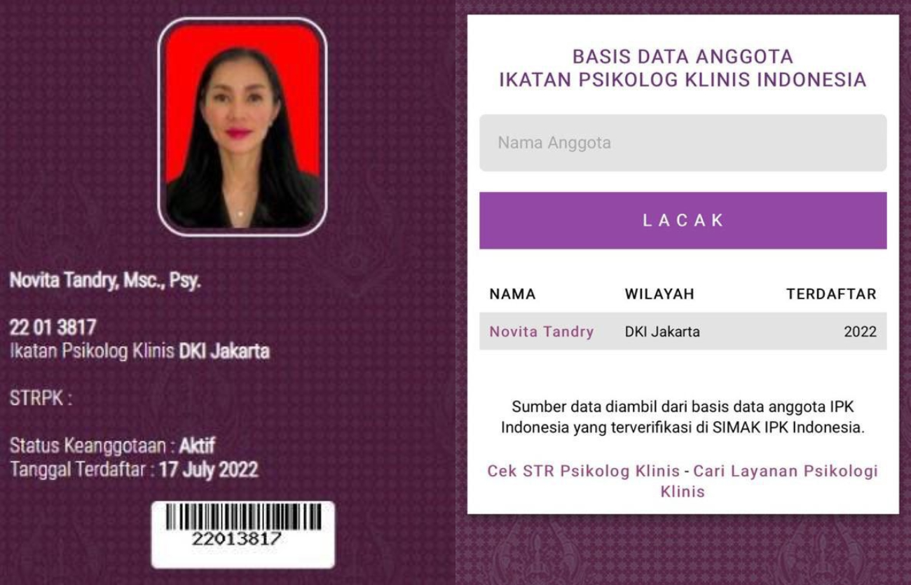 Novita Tandry tunjukkan bukti soal isu dirinya bukan psikolog.