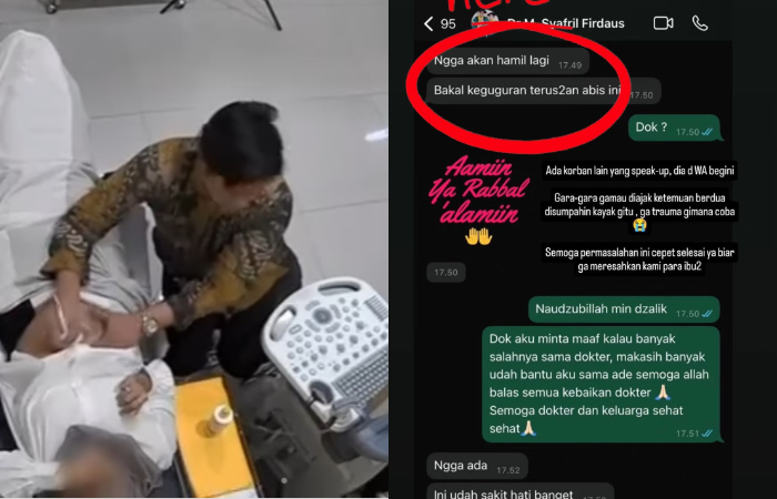 Isi pesan diduga dokter pbgyn dr M Syafril Firdaus ke pasiennya.