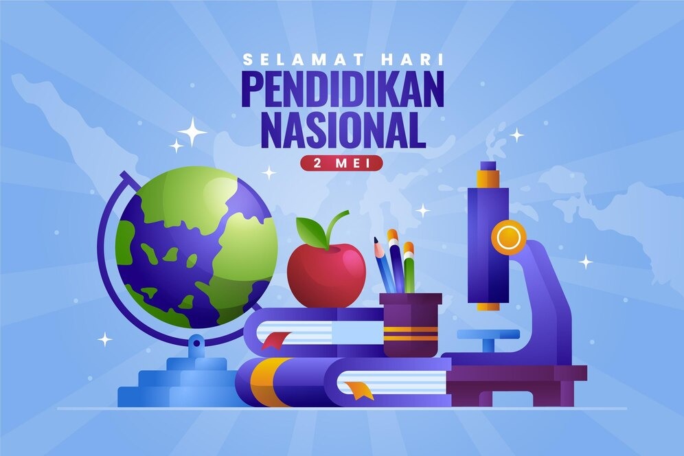 Poster selamat hari pendidikan nasional pada 2 Mei 2025.