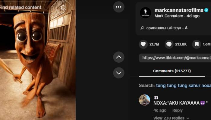 Postingan Mark Cannataro di TikTok yang tembus hampir 200 juta tayangan.