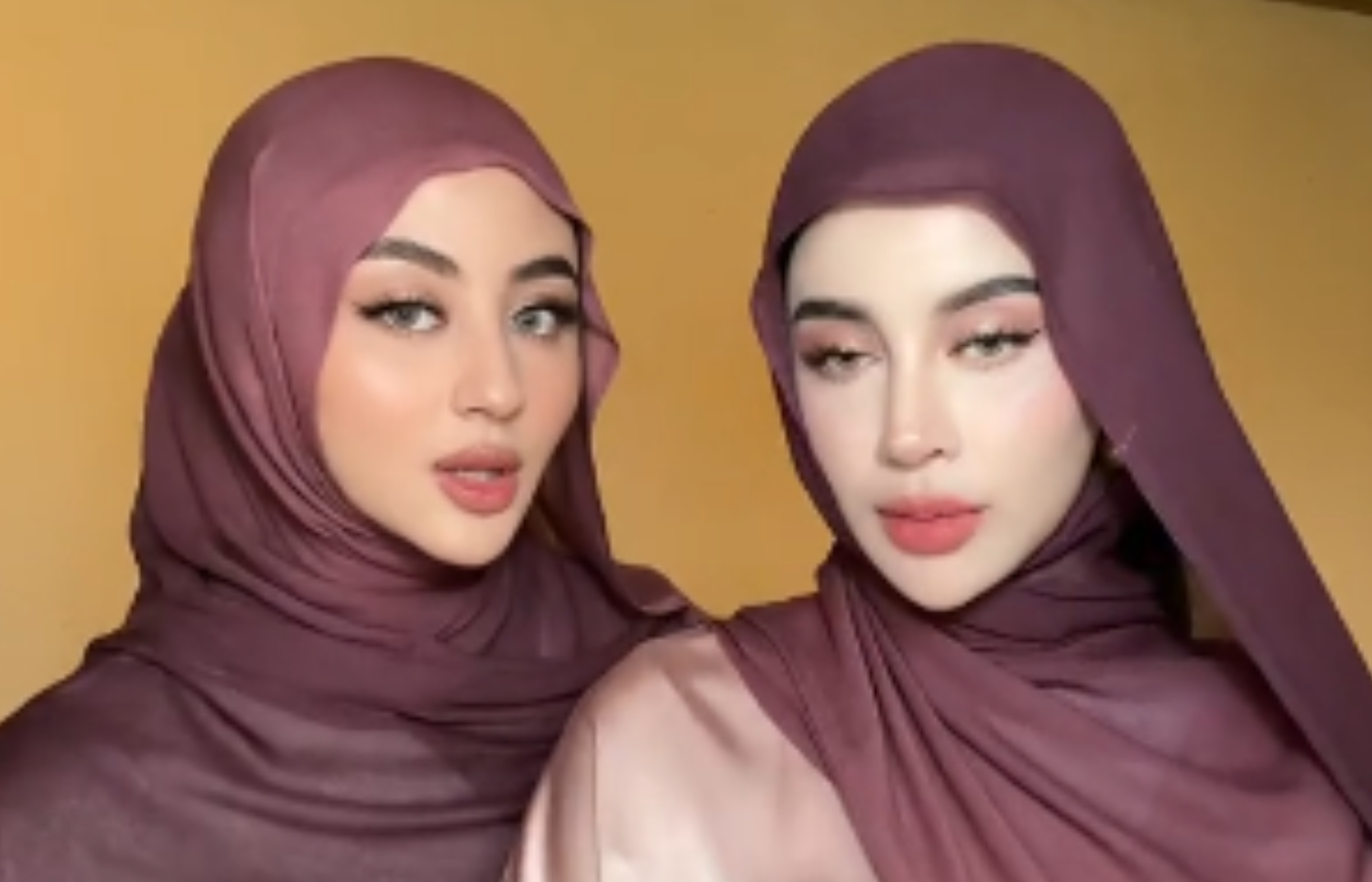 Ilustrasi penggunaan jilbab berbahan viscose.