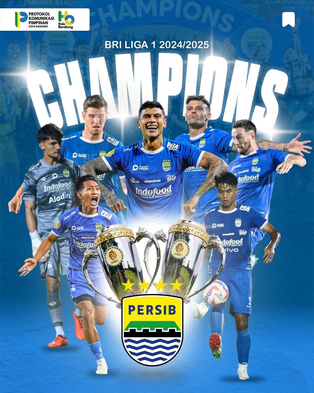 Persib Bandung Juara Liga 1 Indonesia 2024/2025.