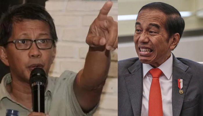 Rocky Gerung dan Jokowi.