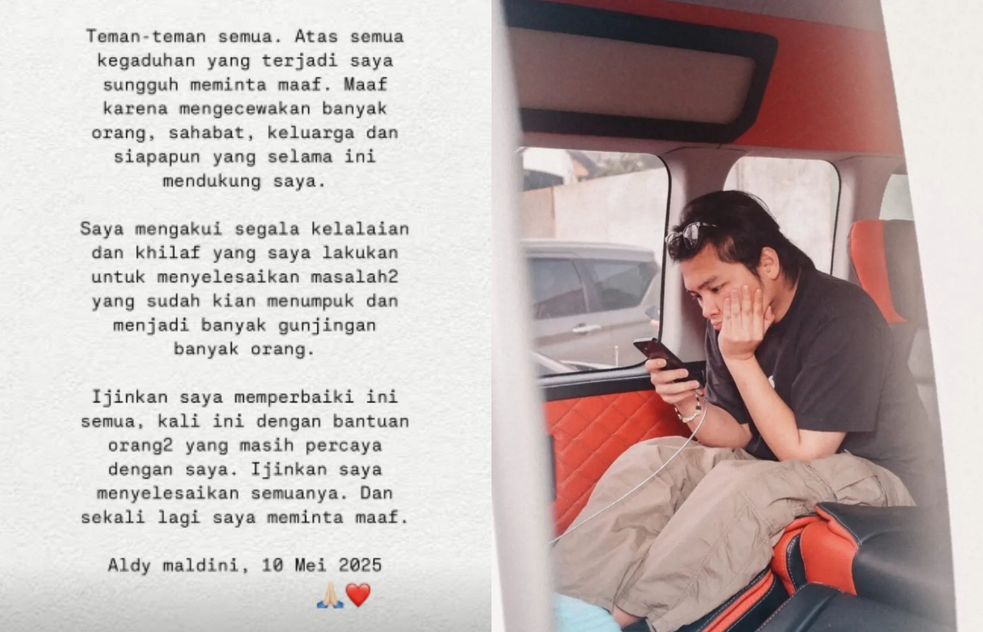 Insta Story Aldy Maldini eks CJR.