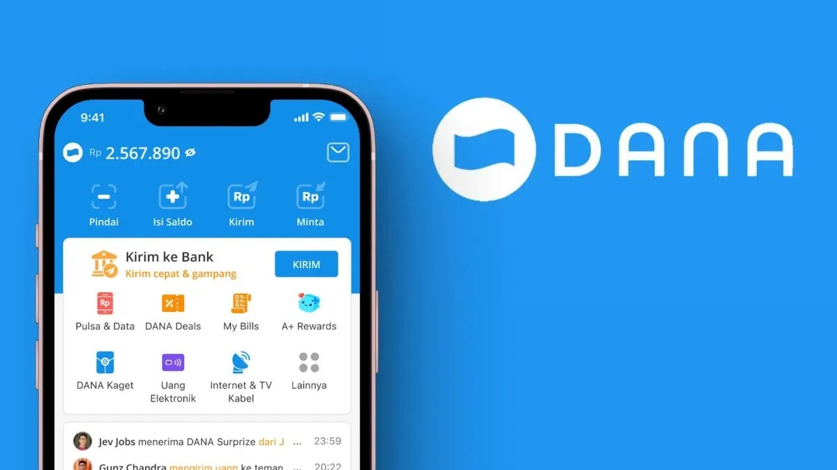 Aplikasi penghasil uang DANA.