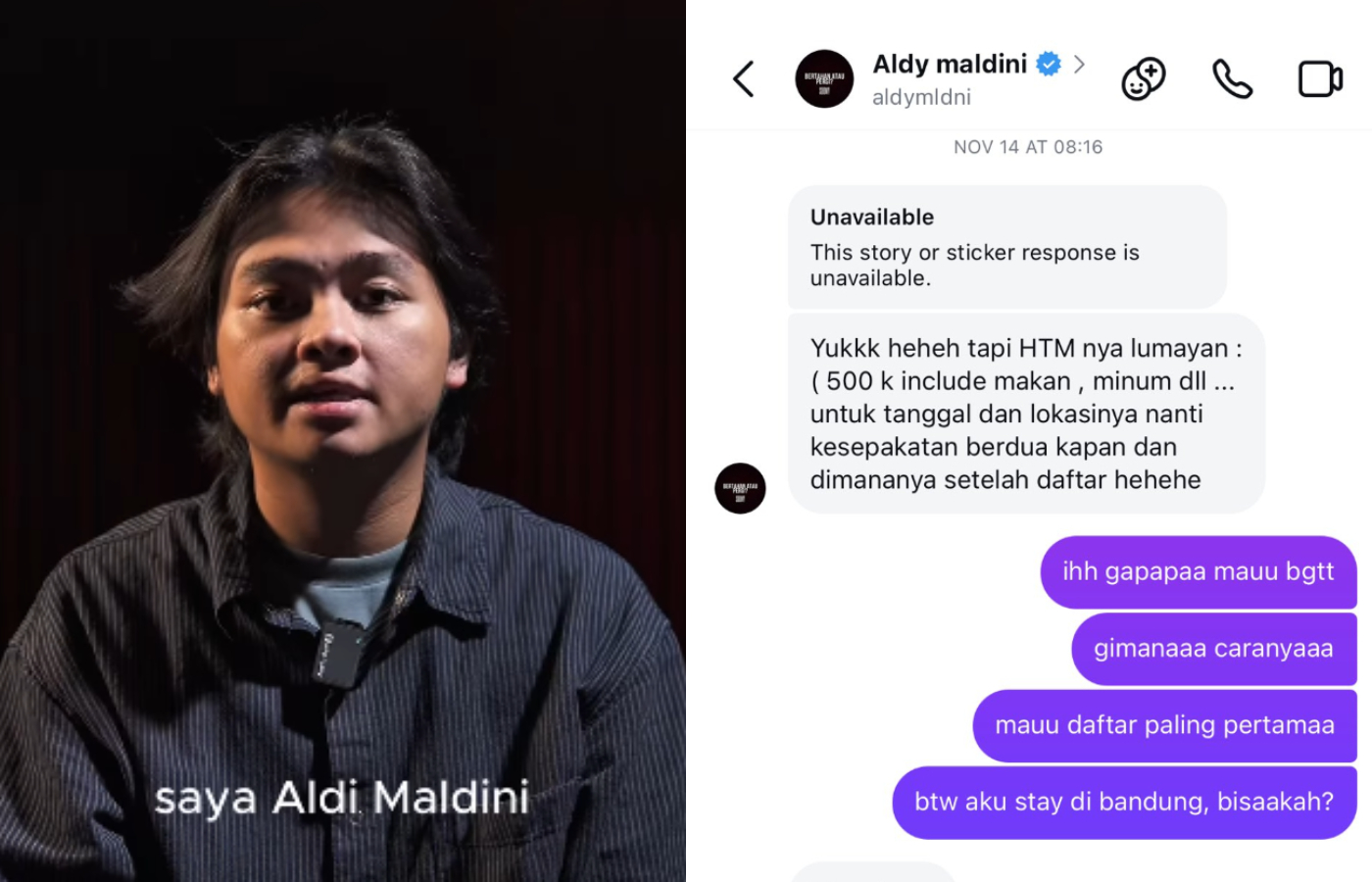 Aldy Maldini akhirnya ungkap permintaan maaf usai tipu fans berkedok dinner Rp500ribu.