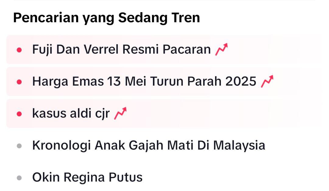 Topik Fuji Dan Verrel Resmi Pacaran trending di TikTok.