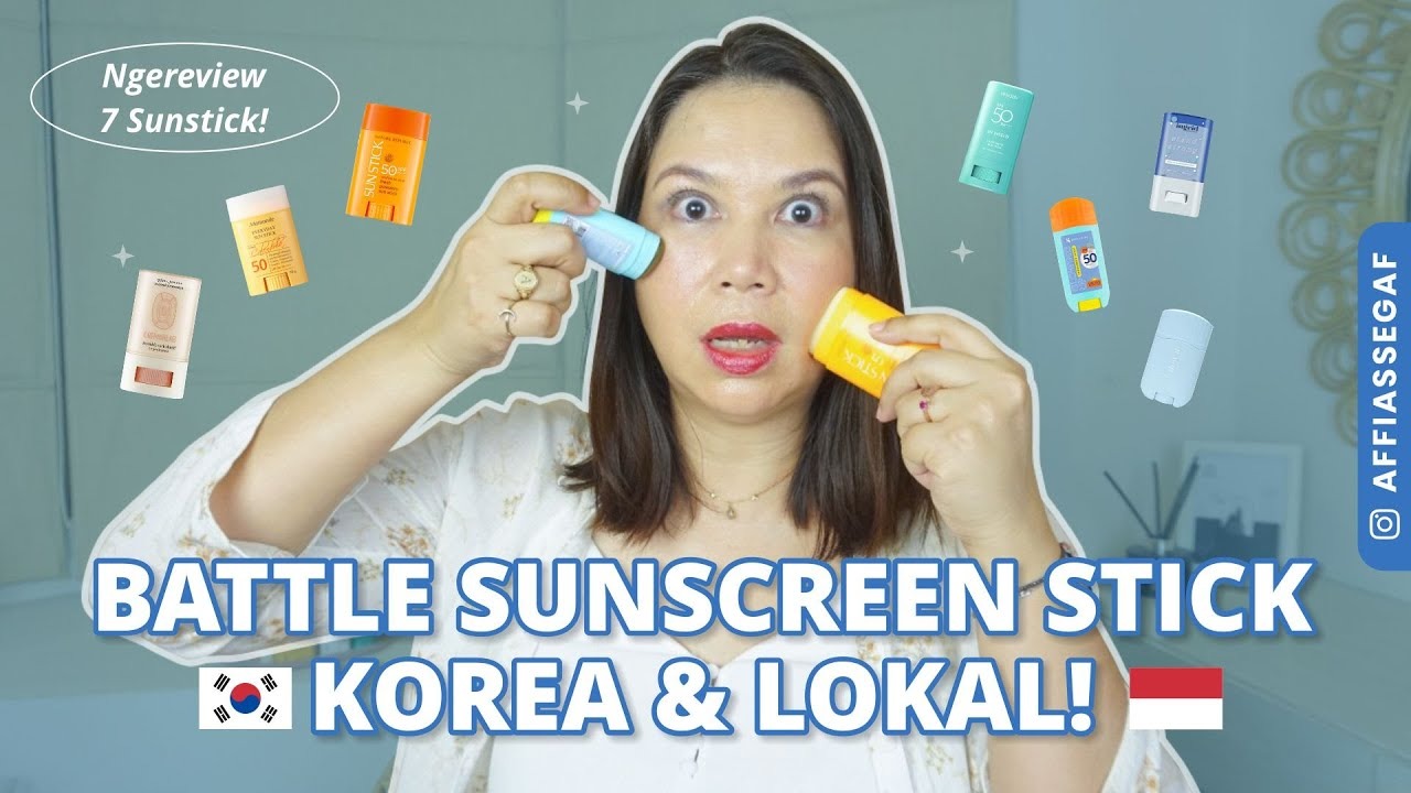 Ilustrasi menggunakan sunscreen stick.
