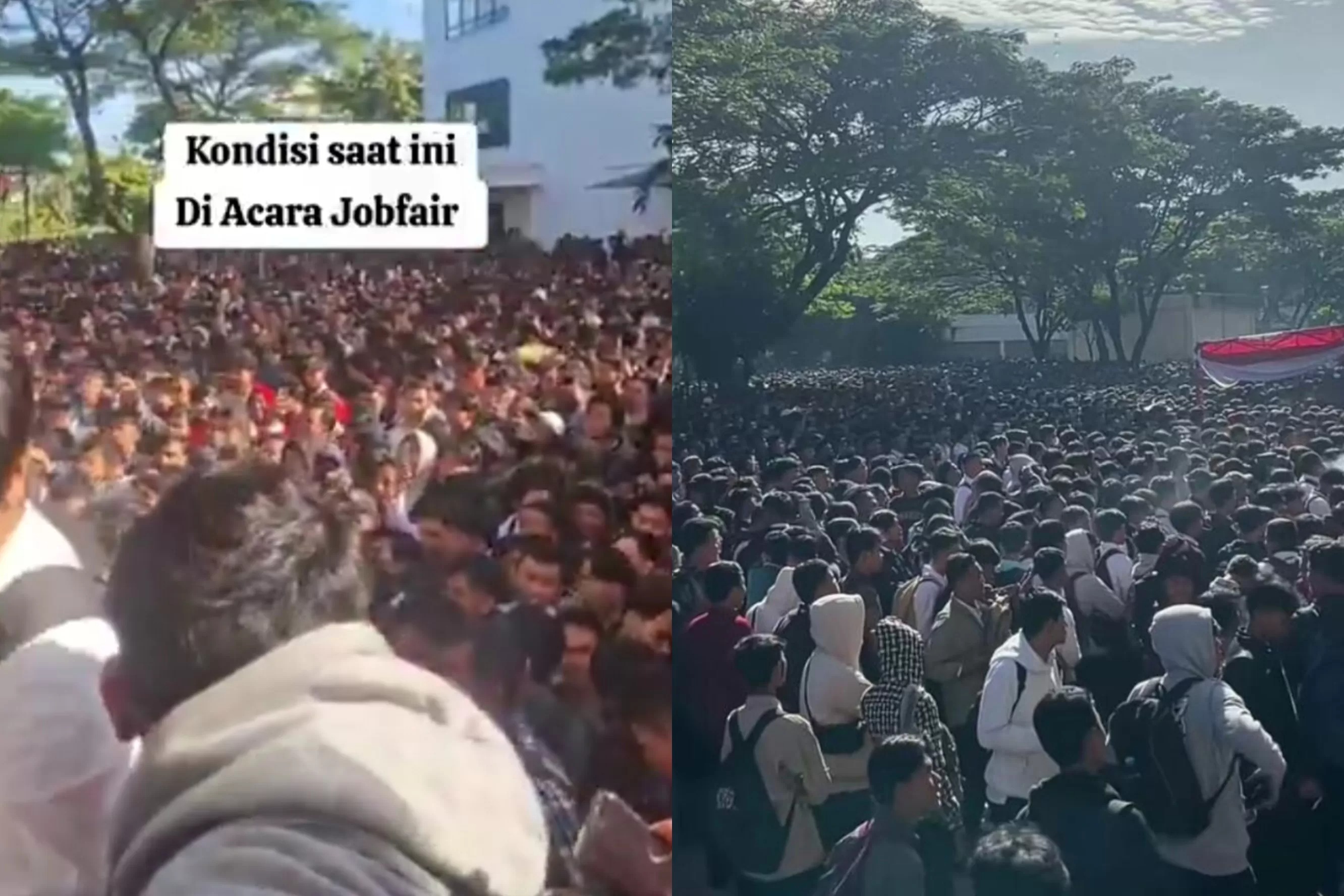 Ricuh bursa kerja di Kabupaten Bekasi pada Selasa (27/5/2025).