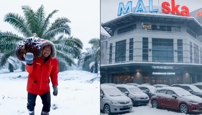Video viral Riau bersalju di TikTok.