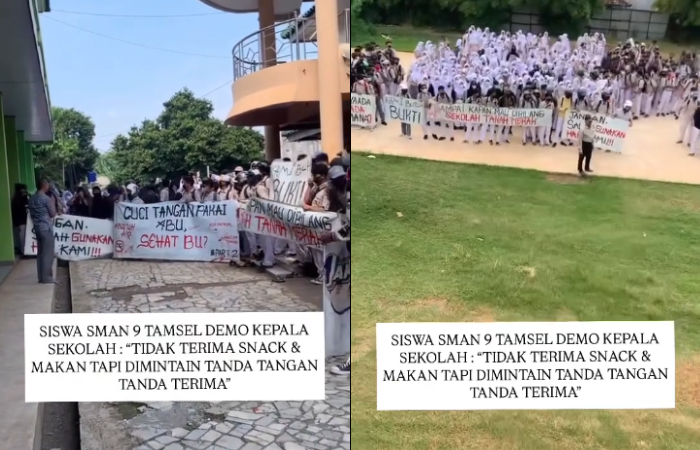 Viral demo siswa di SMAN 9 Tambun Selatan.