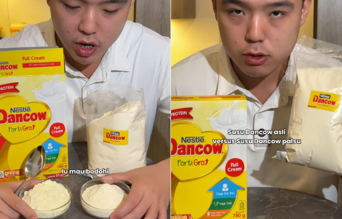 Susu Dancow asli vs palsu.