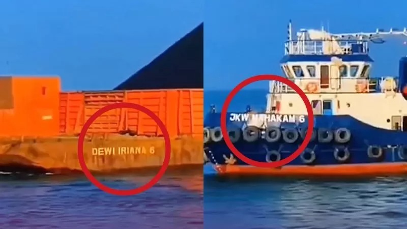 Kapal pengangkutan nikel, batu bara, dan bauxite JKW Mahakam 6 dan Dewi Iriana 6.