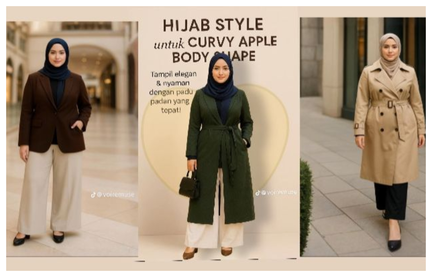 Tips gaya hijab untuk pemilik dada dan bahu lebar.