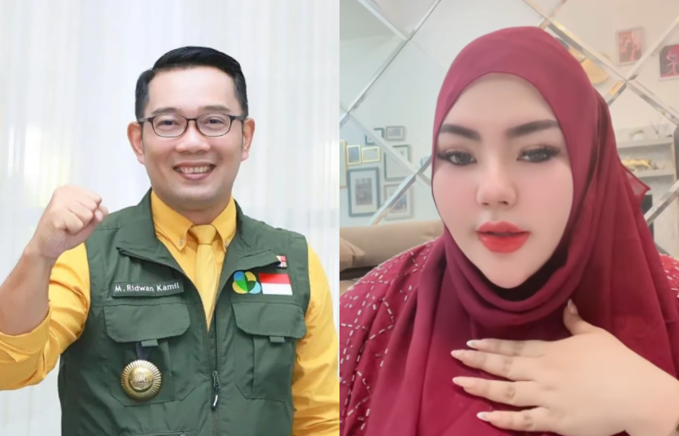 Ridwan Kamil dan Lisa Mariana yang hingga saat ini masih berseteru.