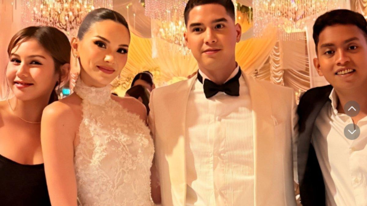 Zharfan Rahmadi dan Vanesha Prescilla di pernikahan Al Ghazali dan Alyssa Daguise