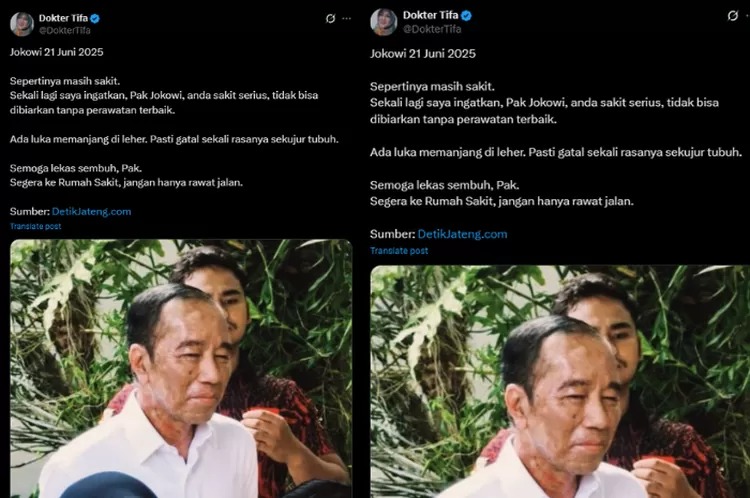 Unggahan dr Tifa yang khawatirkan keadaan Jokowi.
