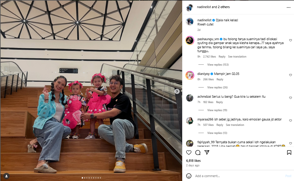 Pasha Ungu sentil Nadine Chandrawinata usai dugaan Kiesha Alvaro ditampar Dimas Anggara.