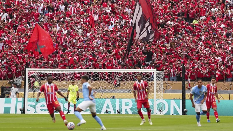 Wydad Casablanca dalam pertandingan Grup G Piala Dunia Antarklub antara Manchester City .