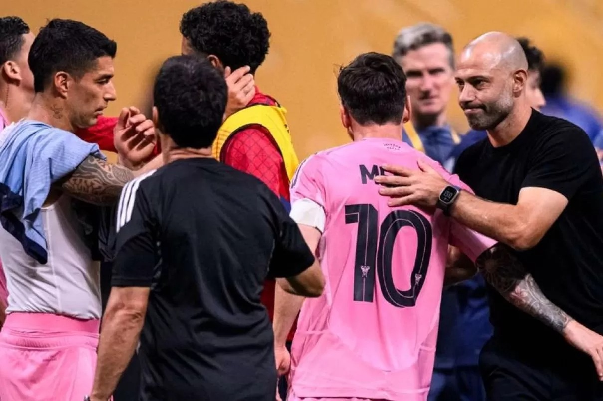 Pelatih Inter Miami Javier Mascherano dan Lionel Messi.