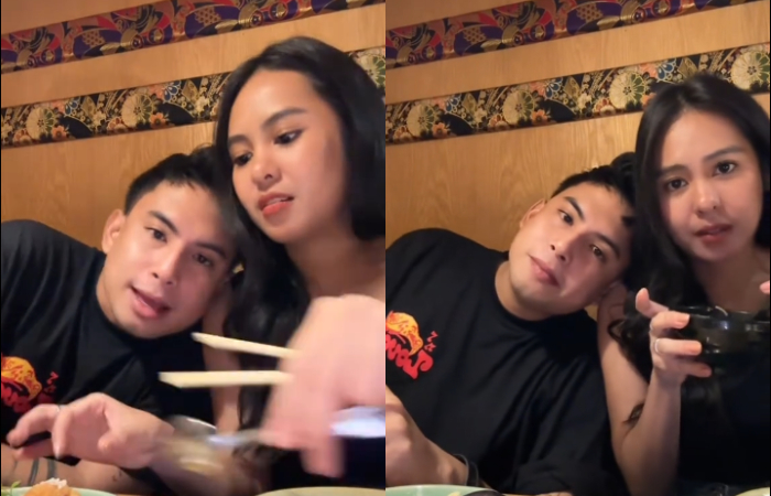 Okin saat makan bersama Ananda Zhafira.