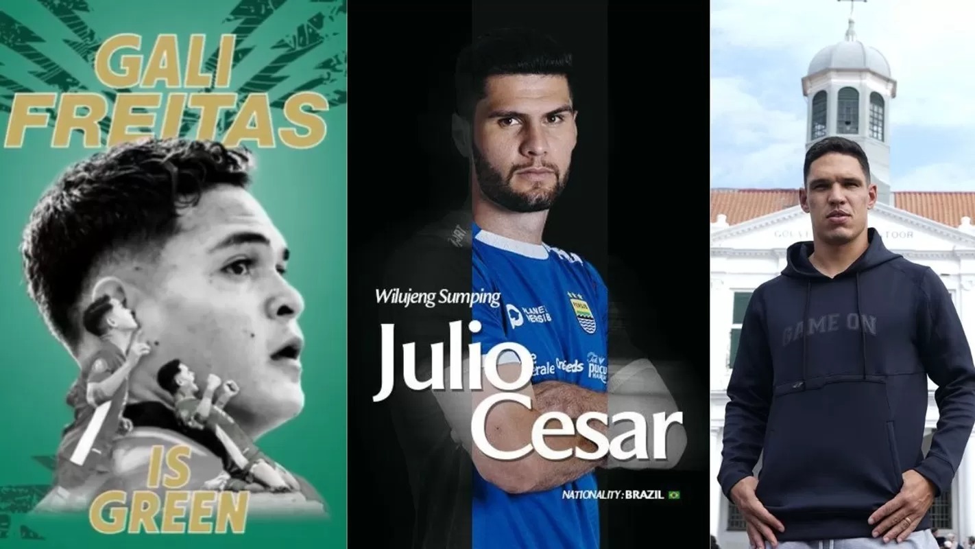 Gali Freitas (Persebaya), Julio Cesar (Persib), dan Van Basty Sousa (Persija).