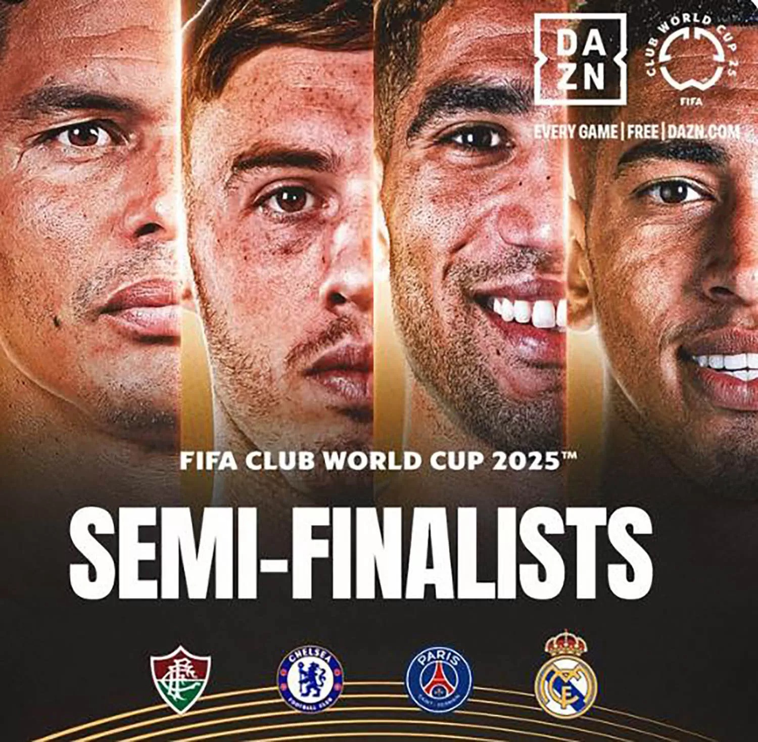 Daftar tim yang siap tampil di semifinal Piala Dunia Antarklub 2025.
