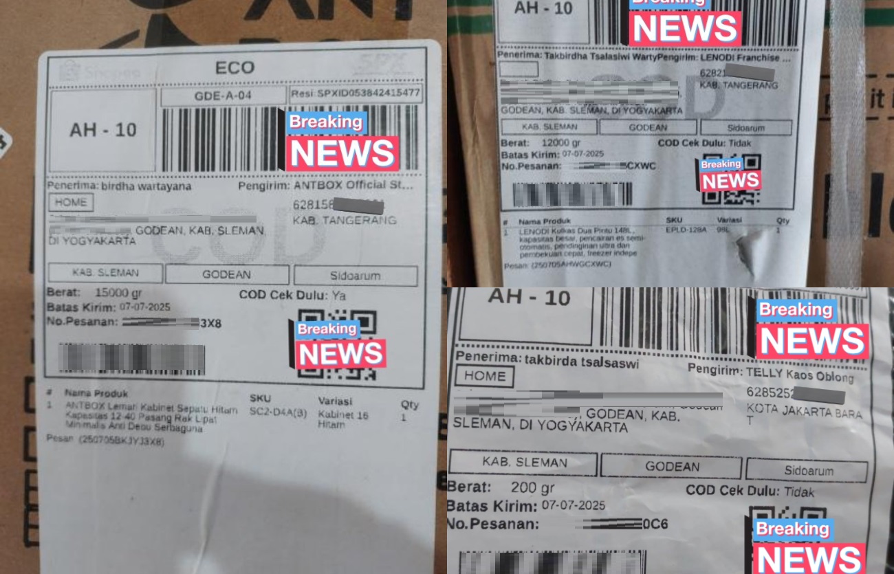 Kumpulan paket COD fiktif ke rumah TTW di Godean, Sleman, Jogja.