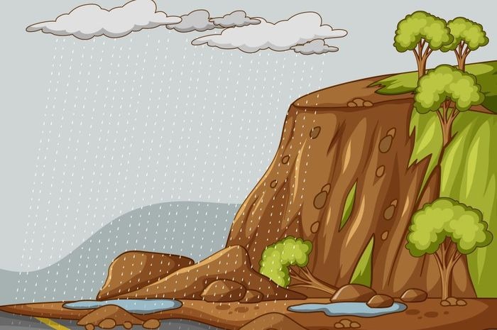 Ilustrasi tanah longsor.