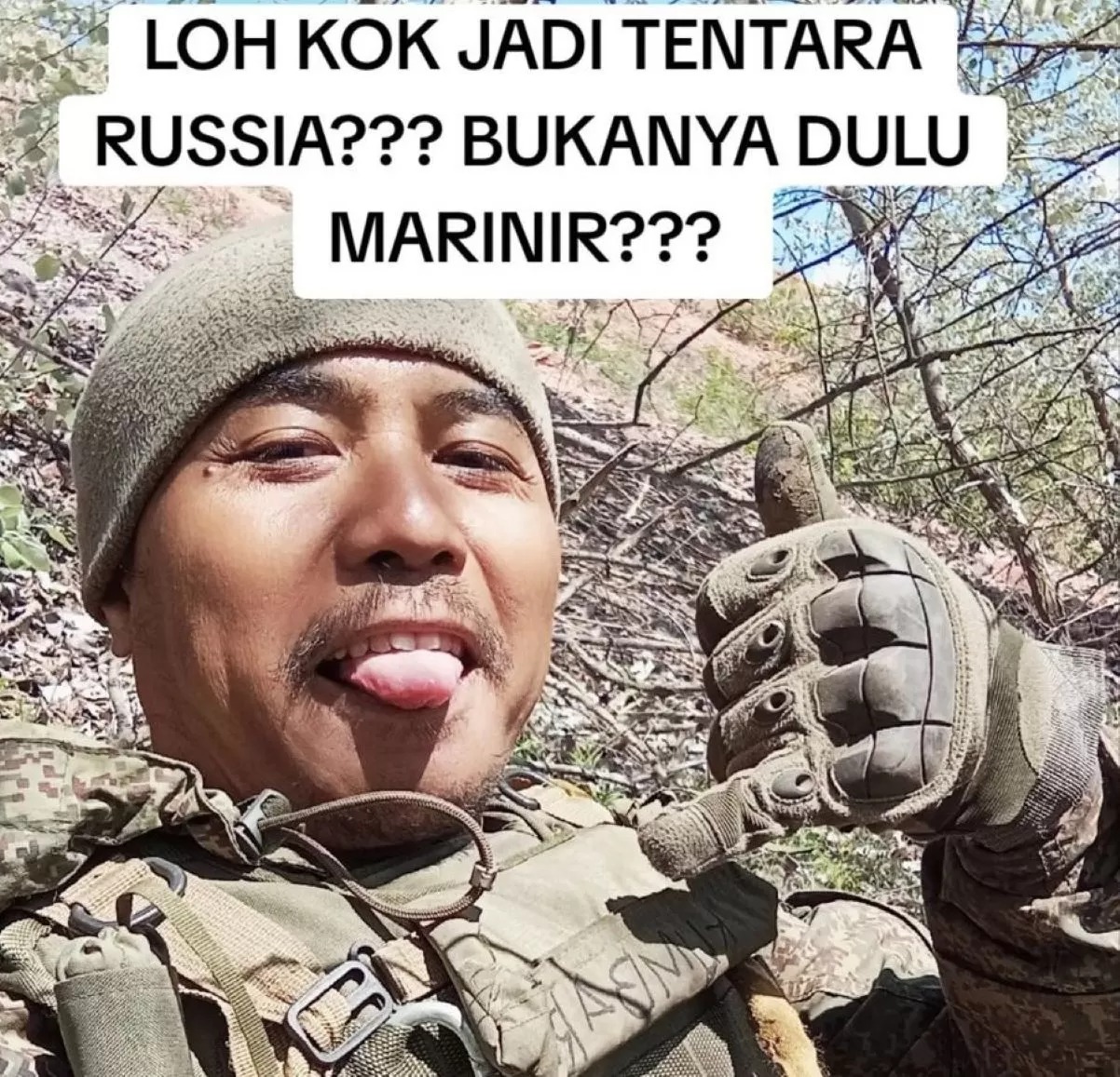 Satria Arta Kumbara viral di media sosial, pecatan marinir mengaku ikut operasi militer Rusia.