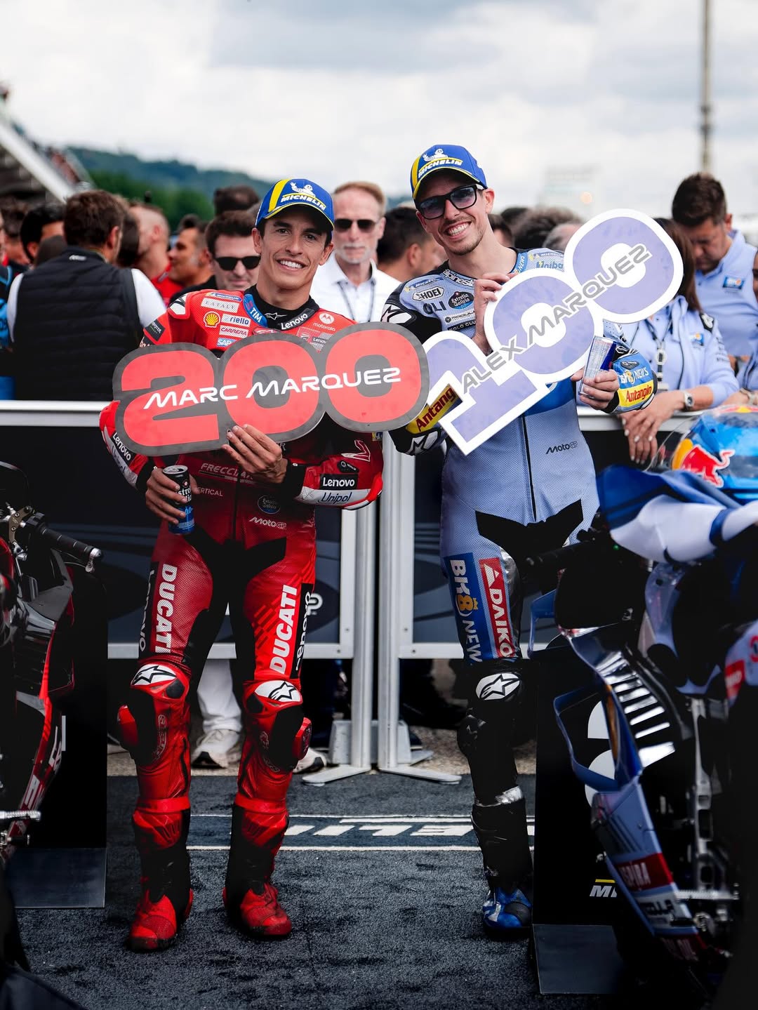 Marc Marquez dan Alex Marquez di MotoGP Jerman 2025.