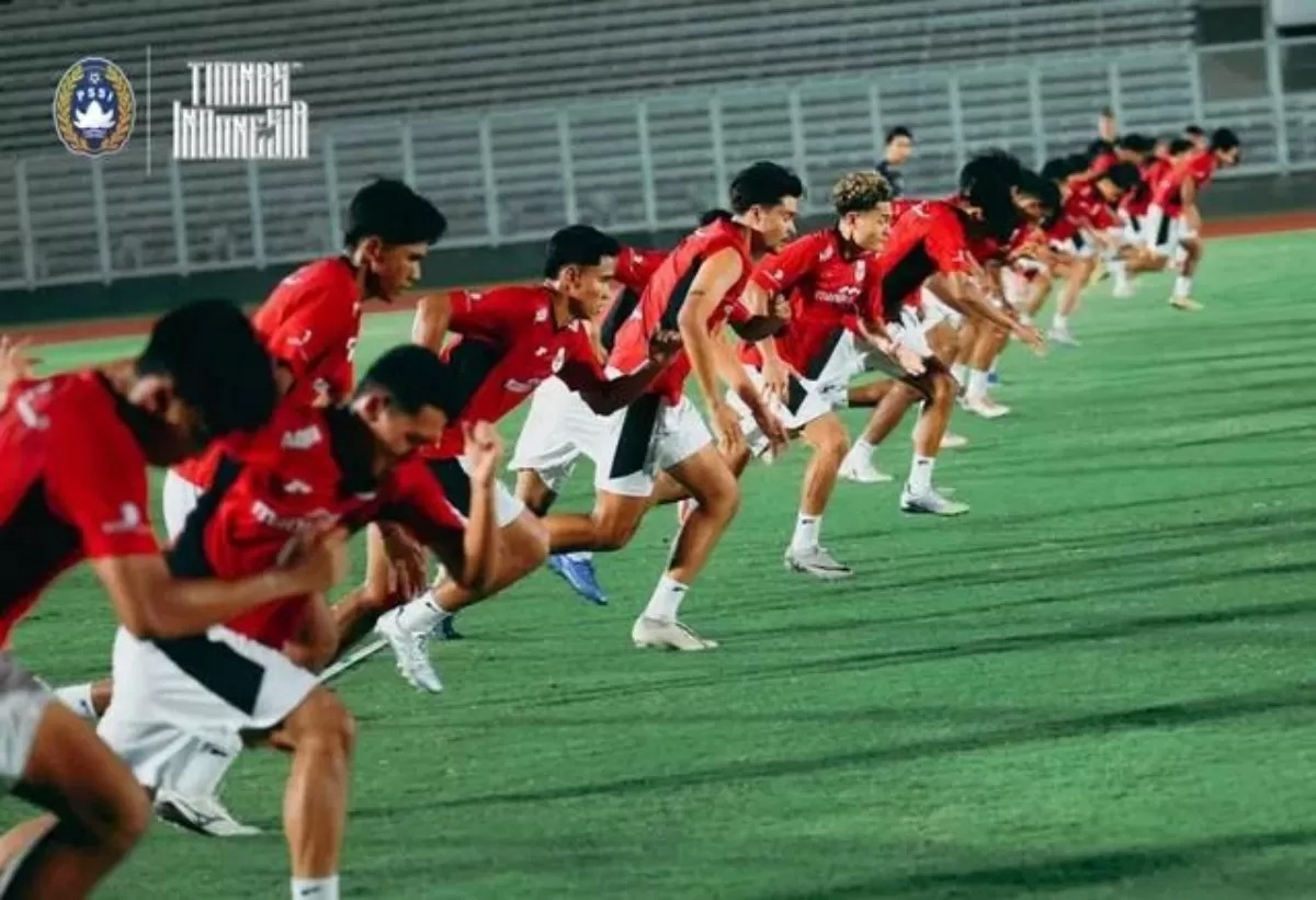 Timnas U-23 saat latihan.