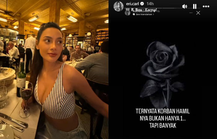 Erika Carlina repost mawar hitam unggahan Deddy Corbuzier.